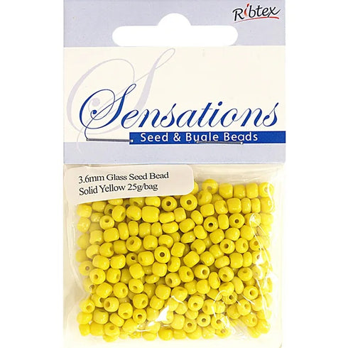 3.6mm Glass Seed Beads - 25g (available in 42 colours)
